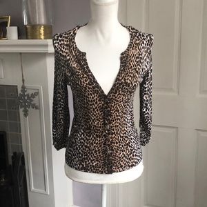 Animal print fitted cardigan